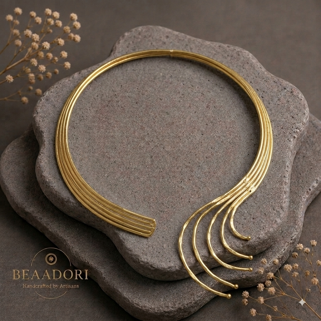 Aurelia Curve Brass Choker