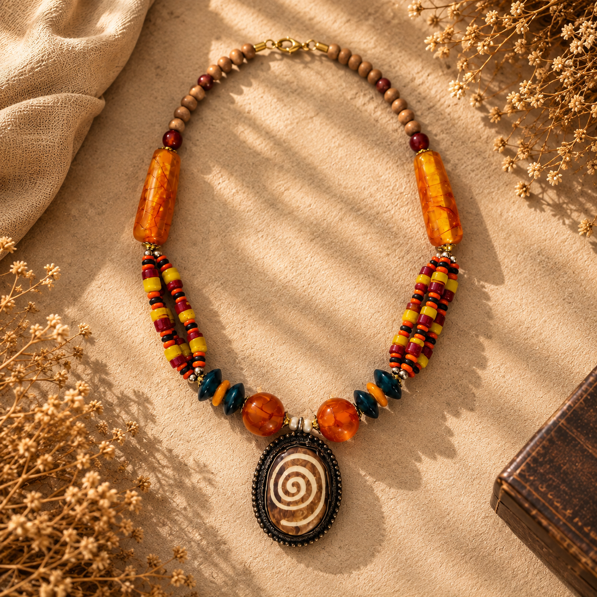 Kalahari Spiral Statement Necklace