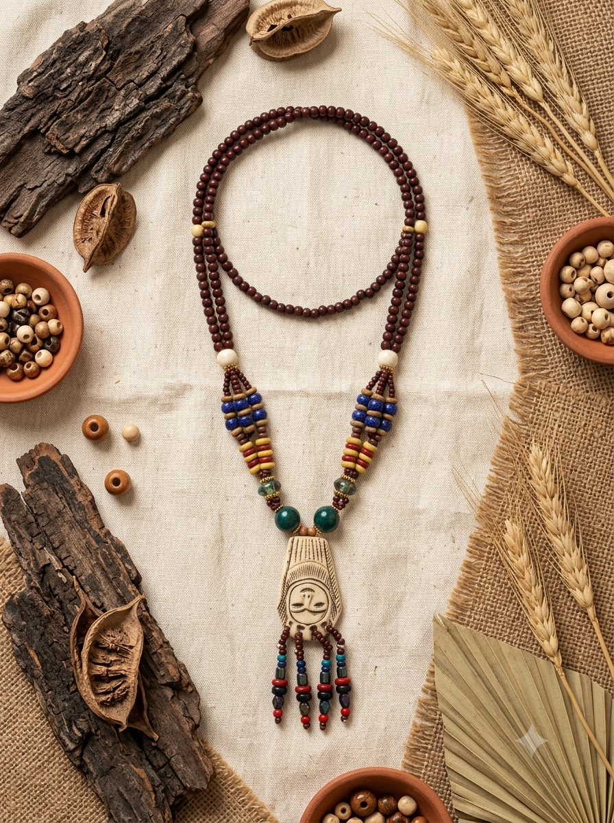 Ancient Motif Handcrafted Tribal Pendant Necklace