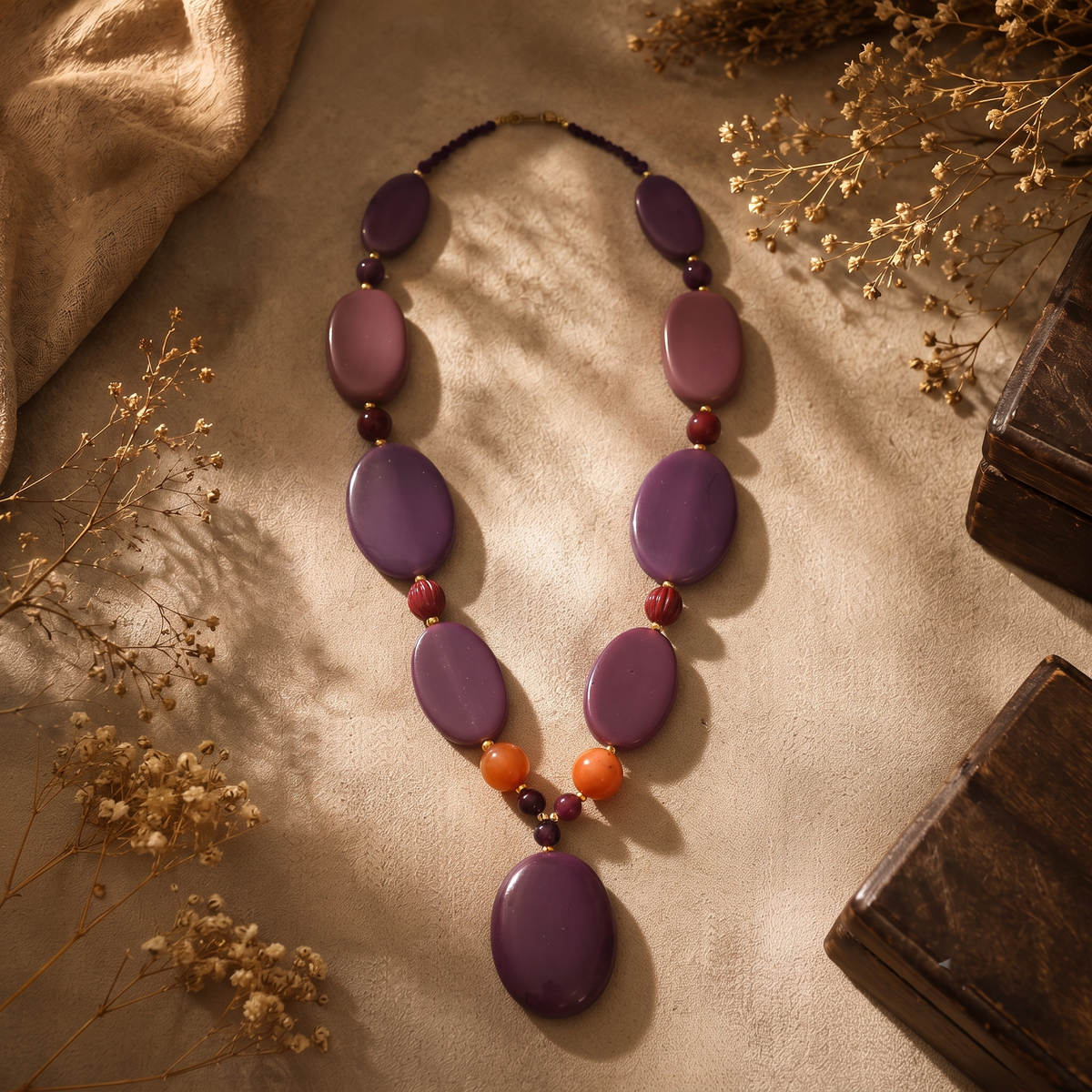 Amethyst Muse Beaded Statement Necklace