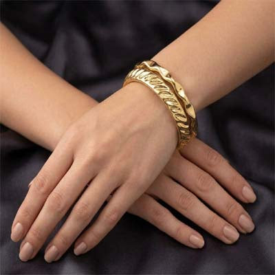 Aurea Sculptural Brass Bangles