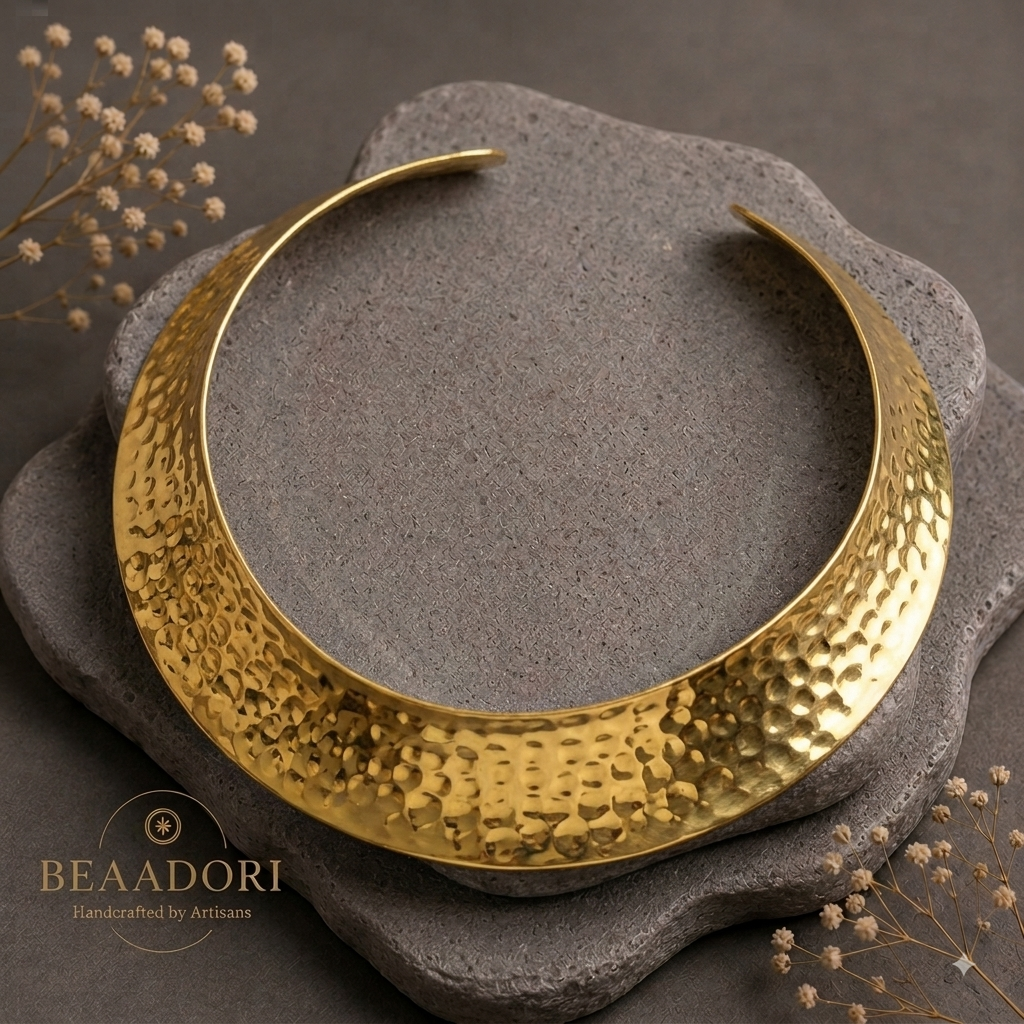 Aurelia Hammered Gold Collar Choker