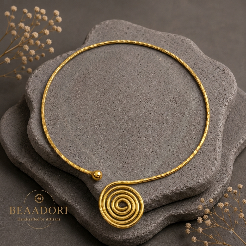 Aurelia Sculptural Brass Choker