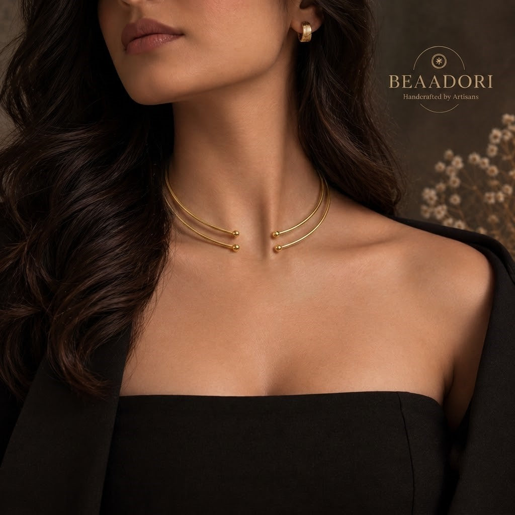 Aurelia Double Arc Brass Choker
