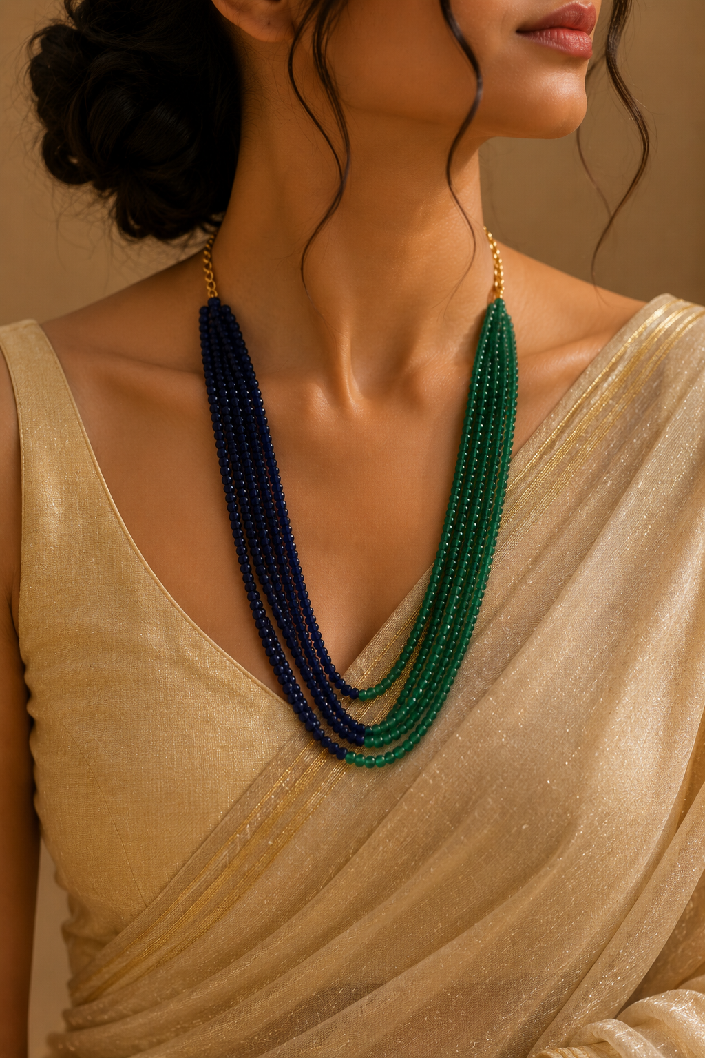 Azure Multi-Strand Statement Necklace