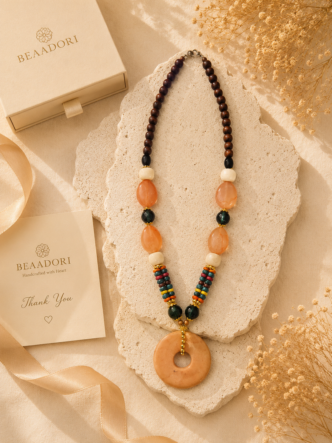 Ivory Marbled Walnut Necklace