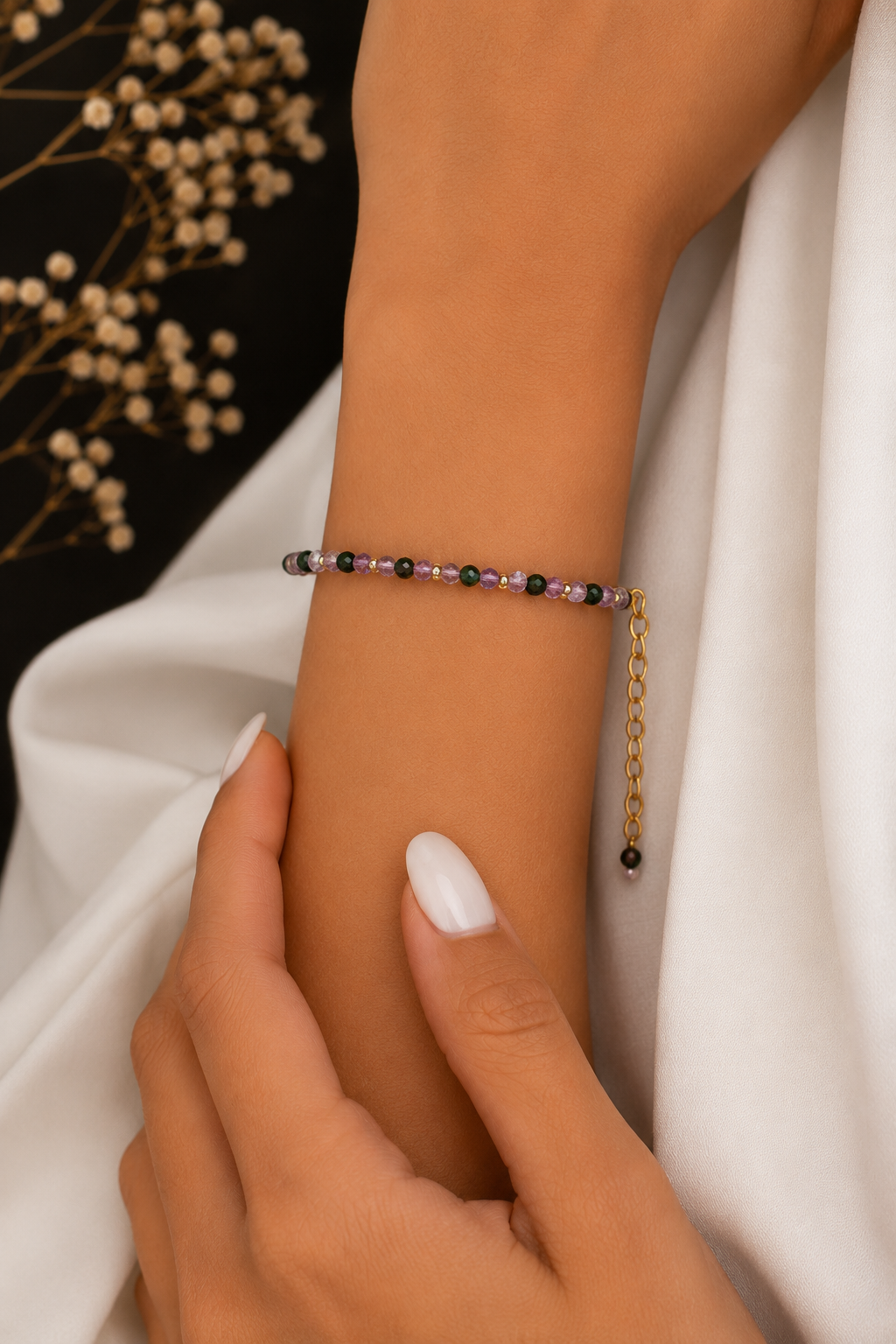 Polycrystal Beaded Bracelets Set of 3