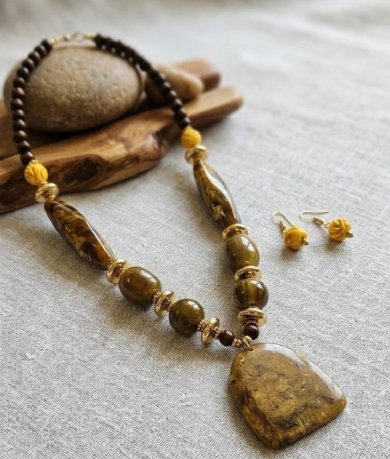 Handcrafted Earthen Harmony Statement Necklace