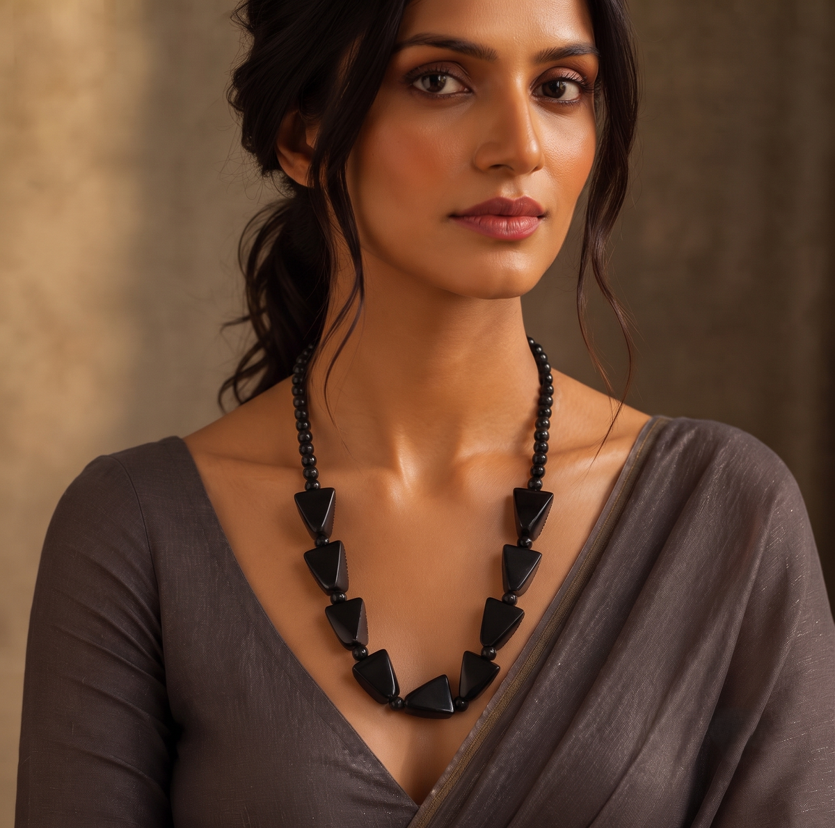 Triangular Resin Statement Necklac