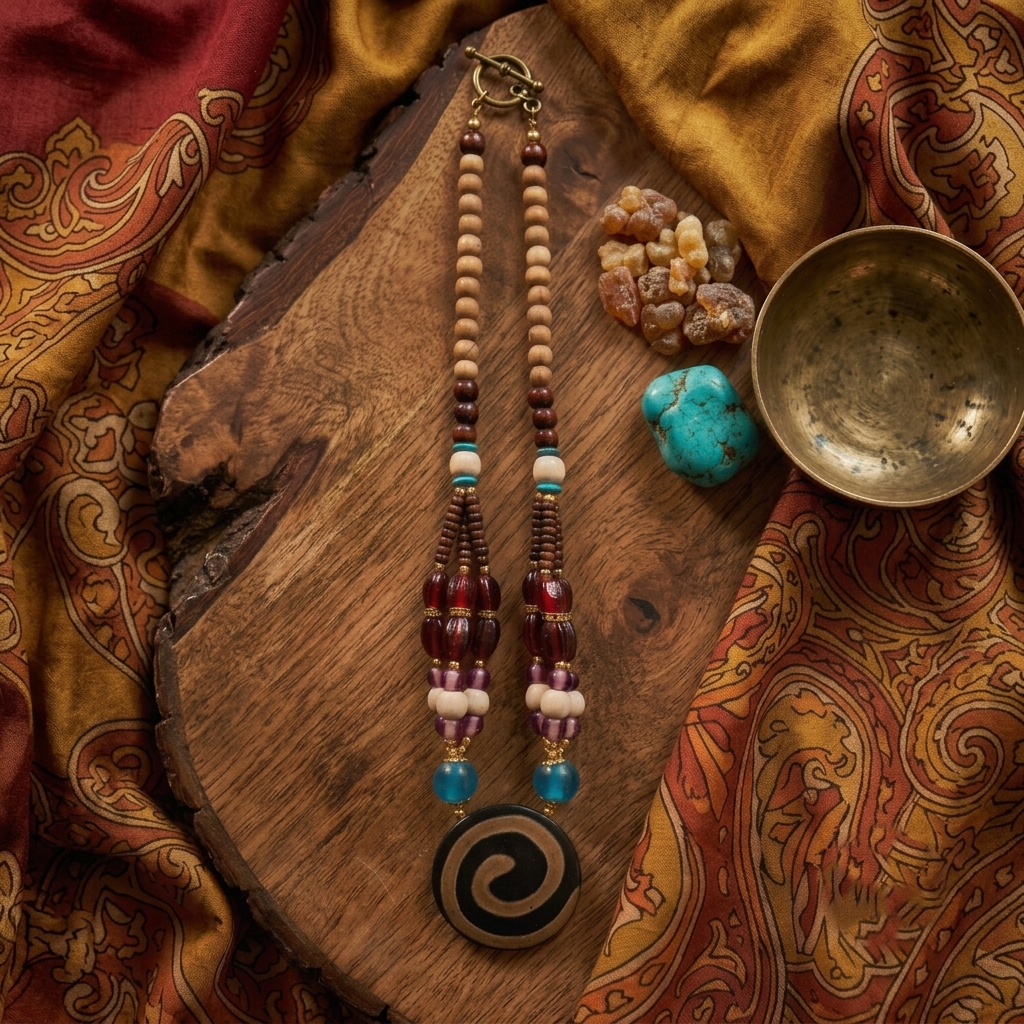 Kalahari Spiral Statement Turq Necklace